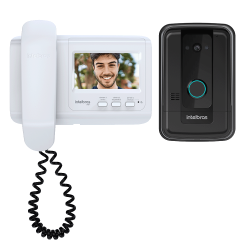  Kit Video Portero a Color LCD e intercomunicador (Cámara y Monitor) Intelbras (IVR 4)